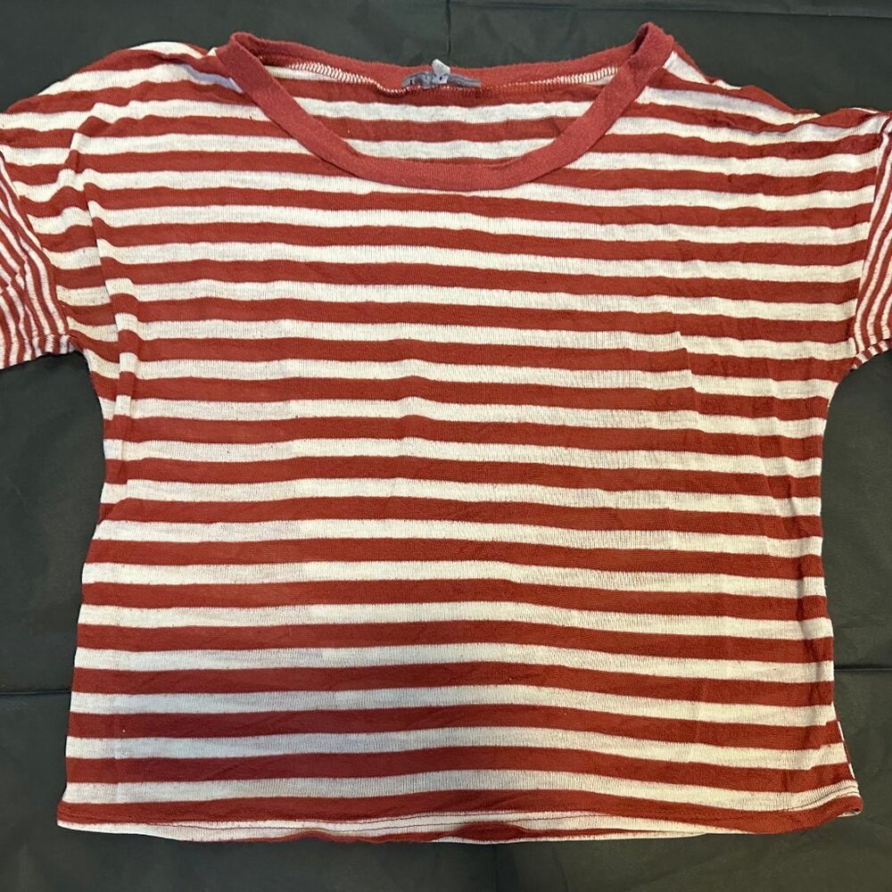 Orange and White Striped Shirt - Charlotte Russe